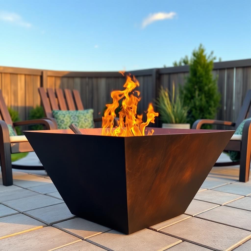 Custom steel fire pit